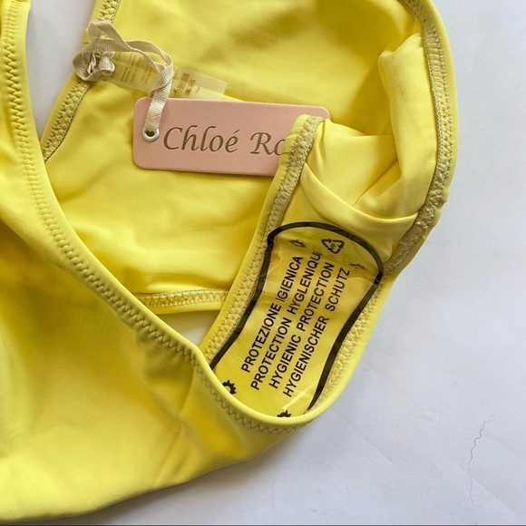 Chloe Rose Yellow Cutout Swimsuit Swim Women’s One Piece Bathing Suit Large NEW - Picture 9 of 10